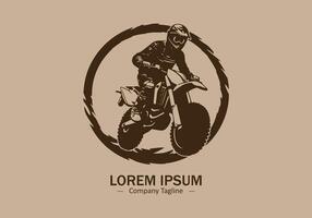 Logo of a dirt bike icon silhouette design on light brown background vector
