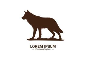 Logo of a wolf icon silhouette design on white background vector