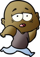 cartoon tired bald man png