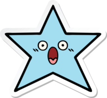 adesivo de um peixe estrela bonito dos desenhos animados png