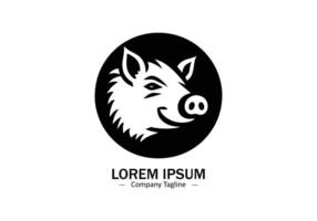 Logo of a pig icon silhouette design on white background vector