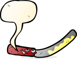 Cartoon-Buttermesser mit Sprechblase png