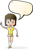 cartoon woman making point with speech bubble png