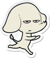 sticker of a annoyed cartoon elephant png