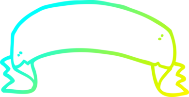 cold gradient line drawing of a cartoon scroll banner png