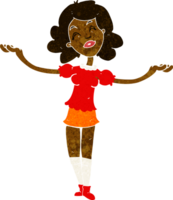 cartoon woman taking praise png