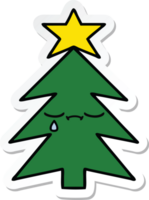 adesivo di un albero di Natale simpatico cartone animato png