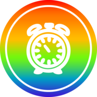 alarm klok circulaire icoon met regenboog helling af hebben png