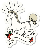 sticker of a tattoo style prancing stallion png