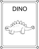 Coloring book cute dino vector