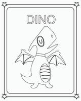 Drawing coloring book of dino illustration vector