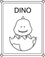 Coloring book baby dino vector