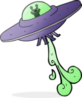 hand drawn cartoon alien spaceship png