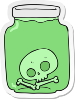 sticker of a cartoon jar with skull png