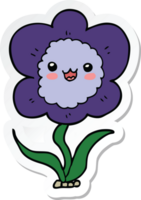 autocollant d'une fleur de dessin animé png