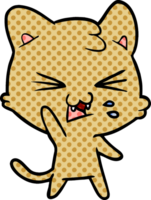 cartoon cat hissing png