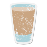 prendere su caffè grunge etichetta png