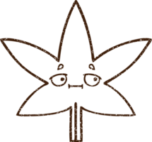 Cannabis Leaf Charcoal Drawing png