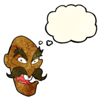 cartoon evil old man face with thought bubble png