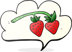 hand drawn speech bubble cartoon strawberries png