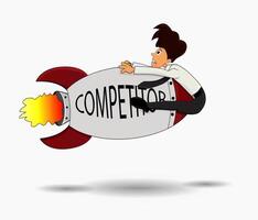 dibujos animados ilustración concepto negocios competidor vector
