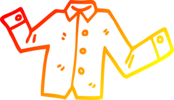 warm gradient line drawing of a cartoon casual shirt png