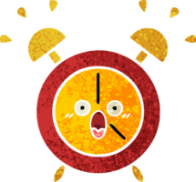 retro ilustración estilo dibujos animados de un alarma reloj png