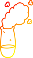 warm gradient line drawing of a cartoon test tube png