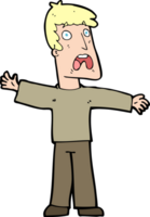 cartoon frightened man png