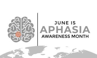 illustration of Aphasia Awareness Month in June. Banner poster, flyer and background design. flat design. vector