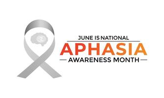 illustration of Aphasia Awareness Month in June. Banner poster, flyer and background design. flat design. vector