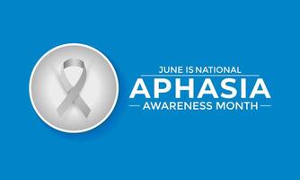 illustration of Aphasia Awareness Month in June. Banner poster, flyer and background design. flat design. vector