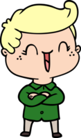 cartoon laughing boy crossing arms png
