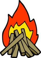 Cartoon-Doodle-Lagerfeuer png