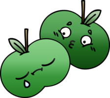 degradado sombreado dibujos animados de un manzanas png