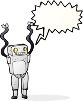 robot divertido de dibujos animados con burbujas de discurso png