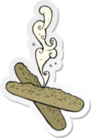 sticker of a cartoon freshly baked bread png