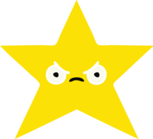 flat color retro cartoon of a gold star png