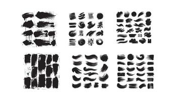 Paint stroke Ink brush stroke collection vector
