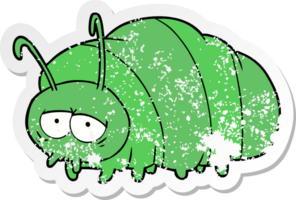 distressed sticker of a cartoon bug png