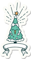 sticker of a tattoo style happy christmas tree png