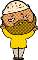 cartoon worried man with beard png