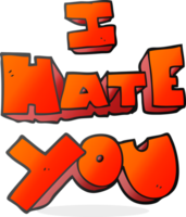 I hate you  hand drawn cartoon symbol png