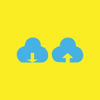 Cloud storage icon in flat style. Illustration design of cloud storage download and upload button icon. Element graphic design with a technology theme for the application interface vector