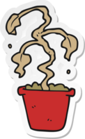 sticker of a cartoon dead houseplant png