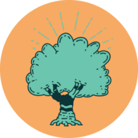 icon of a tattoo style tree png