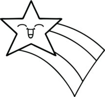 linje teckning tecknad serie av en skytte regnbåge stjärna png