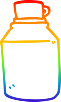 Regenbogen Gradient Linie Zeichnung von ein Karikatur heiß Getränke Flasche png