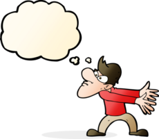 cartoon annoyed man gesturing with thought bubble png