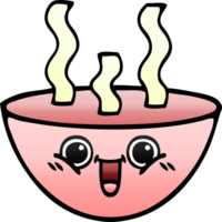 gradient shaded cartoon of a bowl of hot soup png